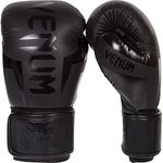 Venum Elite Boxing Gloves, Black, 12-Ounce