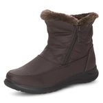 totes Women's Cold Weather Boots Dual Side Zippers Dalia Winter for Comfort Available in Medium and Wide Width, Brown, 8 Wide