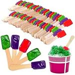 Pack of 60 4" Candy Spoons (20 Grape, 20 Green Apple 20 Cherry) - Perfect for Snow Cones, Ice Cream, Birthday Parties, Desserts