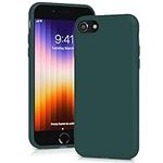 YATWIN Silicone Case for iPhone SE 2020/2022, iPhone 8/7, Soft-Touch, Shockproof, DustProof, Antiskid Apple Phone Cover for iPhone SE 2nd 3rd Generation -Dark Green