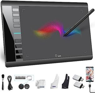 UGEE Graphics Drawing Tablet, M708 V2 10x6 Inch Ultra Thin Large Graphics Drawing Tablets Art Pad with 8 Hot Keys 8192 Level Battery-Free Stylus for Win/Mac/Android, Creation Sketch, Online Teaching