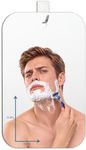 DYETUNY Fogless Shower Mirror for Shaving (11.8" L x 7.8" W) Waterproof Wall Mounted Bathroom Accessory, Hanging Anti-Shaving Mirror for Men, Perfect for Camping and Travel Use