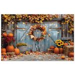 Fall Photography Backdrop, Autumn Pumpkin Harvest Backdrop Photo Props Thanksgiving Scarecrow Party Decorations for Thanksgiving Party Backdrop Birthday (B)