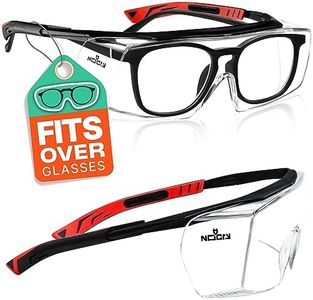 NoCry Safety Glasses Over Eyeglasses with Anti Scratch Lenses - 100% UV Protective Eyewear Over Glasses - ANSI Z87 & OSHA Certified Lab Safety Goggles Over Glasses or Over Glasses Safety Glasses