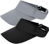 2Pcs Sun Visor Cap Mesh Quick Dry Breathable Sun Visor Hat Adjustable Empty Top Ponytail Baseball Cap Sun Protection Summer Outdoor Sport Golf Tennis Hat for Women Men (Black+Gray)