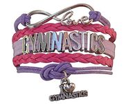 Gymnastics Bracelet, Girls Gymnastics Jewelry, Pink Purple Infinity Love Charm Bracelet for Gymnasts