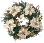 Fraser Hill Farm 24" Blush Poinsettia Wreath