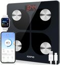 RENPHO Rechargeable Bluetooth Body Fat Scale, Elis 1 Smart Bathroom Digital Weight Scale with Smartphone App, Body Composition Monitor for Body Fat, BMI, Bone Mass, Weight, 396 lbs Black
