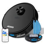 AGARO Alpha Robot Vacuum Cleaner, Brush, Dry Vacuum & Wet Mop, Automatic Cleaning, Upto 3200Pa Strong Suction, Rechargeable, App Control, Lidar Navigation, Editable Map to Clean, Hard Floor & Carpet