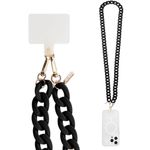 Case-Mate Crossbody Phone Lanyard/Chain [Works with All Phones] Hands-Free Cell Phone Strap - Phone Charm - Neck Chain Holder for iPhone 16 Pro Max/15 Pro Max/14 Pro Max/13 Pro/12/S24 Ultra - Black