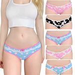 Littleforbig Women's Ladies Soft Cotton Underwear Comfortable Hipster Briefs 5 Pack Panties Set - Bedtime Bunny S