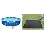 Intex 28212UK Metal Frame Pool Set, Blue, 12 ft x 30-Inch & Eco-Friendly Solar Heating Mat for Swimming Pools #28685