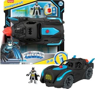 Fisher-Price Imaginext DC Super Friends Batman Toys, Lights & Sounds Batmobile with Batman Figure for Preschool Pretend Play Ages 3-8 Years