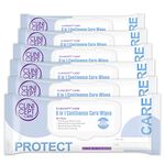 Clinicept Care 8-in-1 Incontinence Wipes - pH Balanced, Alcohol Free Wipes, NHS Approved, Incontinence Wipes, Soothes and Moisturises Wet Wipes for Adults Patients. (6 Packs of 25 Wipes, 150 Wipes)