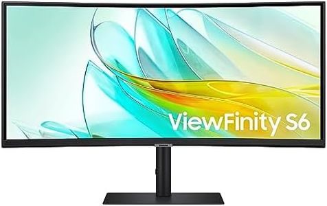 SAMSUNG 34” ViewFinity S6 S65TC Series Ultra WQHD White Curved Monitor, 100Hz, Ergonomic Design, Intelligent Eye Care- (LS34C650TANXGO) [Canada Version]