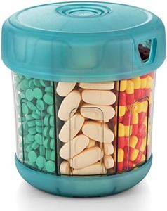 Extra Large Supplement Organizer, Vitamin Organizer with XL 7 Large Compartments, TPU Soft Lid Easy to Load and to Use Pill Dispenser, 1 Month Jumbo Vitamin Holder Medicine Organizer Storage