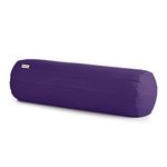 Basaho Yoga Bolster | Organic Cotton | Buckwheat Hulls | Removable Washable Cover (Pure Purple)