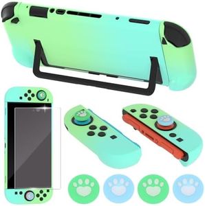 Dockable Case for Nintendo Switch 2 2025,Protective Hard Case Cover for Switch 2 Game Console,Anti-Scratch and Shock-Absorption Design Cover Skin with Screen Protector and 4Pcs Thumb grips