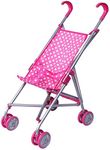 Precious Toys Baby Doll Stroller, Pink & White Polka Dots Baby Stroller for Dolls, Foldable Toy Baby Stroller, Toy Stroller for Baby Dolls, Doll Strollers for Girls 2 Years Old and Older, Toddlers