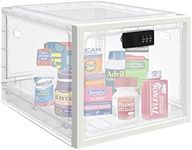 Medicine Lock Box for Safe Medication, Lockable Storage Cabinet for Fridge Food/Electronics Safe, Phone Jail Lock Box with Combination Code for Home/Dorms/Office Storage Lockers