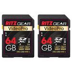 Video Pro SD Card UHS-II 64GB SDXC Memory Card 2-Pack U3 V90 A1, Extreme Performance Professional Sd-Card (R 280mb/s 250mb/s W) for Advanced DSLR,Well-Suited for Video, Including 4K,8K, 3D, Full HD