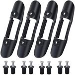 4 Pack Kayak Paddle Clip with Screws, Decked Mounted Universal Kayak Paddle Holder Clips Fishing Net Clip, Black