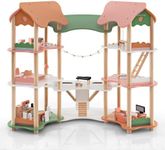 HONEY JOY Doll House, Wooden Dollhouse Playset w/7 Rooms, 31 Accessories & Miniature Furniture, Pretend Play Toys Kit, 2.8 Feet Big Doll House, Christmas Birthday Gift for Girls Boys Age 3+