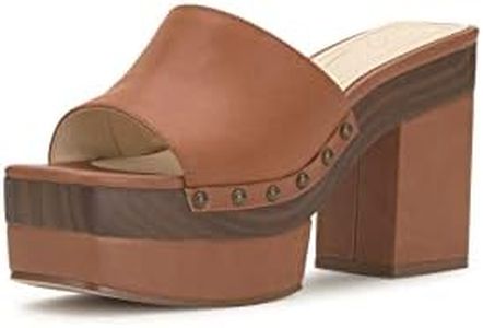 Jessica Simpson Women's Charlete Block Heel Platform Mule Wedge Sandal, Caramel, 10