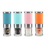 VEVOK CHEF Small Salt and Pepper Grinder 4Pcs Portable Mini Glass Salt Spices Grinder Ceramic Salt Black Pepper Shakers Tiny Pepper Mill Salt Grinder for Travel Lunch Box Kitchen Gift