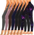 we fleece 7 Pack High Waisted Leggings for Women Tummy Control Soft Workout Yoga Pants