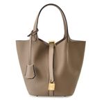 SpedGu Genuine Leather Purses And Handbags For Women, Fashion Genuine Leather Lock Design Large Capacity Satchel Casual Shoulder Bucket Bag, Grey