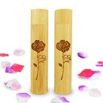 Set of 2 Small Bamboo Scattering Urns Tube for Human Ashes, ECO & Biodegradable Friendly Bamboo Spreading Cremation Tube Urn for Male Female Child Pet Ashes