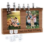 EVA murmure Personalized Romantic Wedding and Anniversary Keepsake Box with Family Statue - Wooden Memory Picture Box for Cherished Keepsakes and Ticket Storage - Elegant Couple Gift