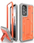ArmadilloTek Caseborne V Compatible with Samsung Galaxy A52S / A52 5G Case (2021 Release), Military Grade Full-Body Rugged with Built-in Kickstand [Screenless Version] Former Vanguard - Orange