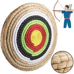 AUPERTO 50 x 50 x 5 cm Handmade Archery Target - Traditional Straw Target Fixed Straw Round Target for Outdoor Practice Archery Bow and Shooting Arrow