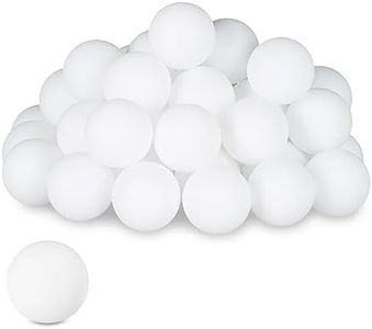 Relaxdays Juego Cerveza Blanca Pelotas Ping Pong, 100 Unidades, Bolas de Plástico Tenis de Mesa, sin Impresión, Beerpong, 40 mm Ø