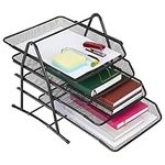 Desk Organiser Mesh 4 Tier Desk Storage Organiser Filing Letters Paperwork Office Accessories Desk Tray for Work - Sliding Trays Home Office Stationery Supplies