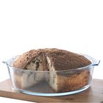 Borosil Baking & Serving Round Shape Fluted Dish | Borosilicate Glass Bakeware and Serveware Tray | Microwave, Oven & Dishwasher Safe Bowl | Transparent (1.2L)