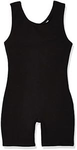 Jacques Moret Girls' Cheetah Hearts Tank Biketard, Deep Black, Medium