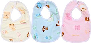 First Trend Waterproof and Quick Dry Baby Bibs Pack of 3 (Peach)