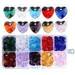 FOMIYES 1 Box Pendants Charms Crystal Heart Shaped Beads 14mm Glass Spacer Beads for Jewelry Making