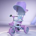 Lifelong Kids Parental Control Tricycle with Canopy,Harness,EVA Wheels, Bell & Storage Basket|Baby Trike|Age Group 1 Years to 4 Years Carrying Capacity Upto 25 kg (Pink/Lavender)