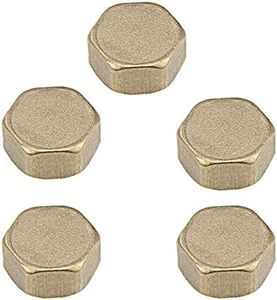 1/2 Inch Brass Cap G1/2 Female Pipe Fitting Hex Compression Stop Valve Connector （5PCS）