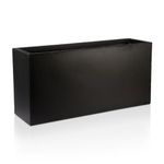 IDEALIST Large Plant Pots Outdoor Trough Planter 85 cm | Garden Planters with Drainage Holes | Black Concrete Effect Rectangle Plant Pot L85 W26 H41 cm, 60 litres