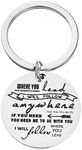 Hibetek tv show Gilmore Girls Gifts Mother Daughter Keychain Where You Lead I Will Follow Keychain Jewelry for BFF Dad Mother Friendship Birthday Jewelry Gift (follow you)