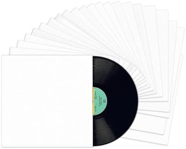 TunePhonik 12" LP Vinyl Record Jackets - White Coated w/ No Center Hole | 25-Pack | Made in USA