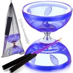 Simgoing Chinese Yoyo Diabolo Set Includes Colorful Diabolo with 2 Pieces Diabolo Sticks, 1 Piece Diabolo String, 1 Piece Net Bag for Fun(Purple)