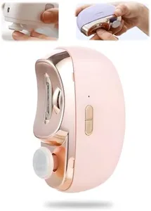3 in 1 Automatic Electric Nail Clipper, 2025 New Electric Toe Nail Clippers with Polishing for Seniors Adults Baby, Automatic Electric Nail Clippers Nail File with LED Light & Storage Box (Pink)