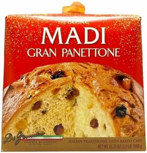 Madi Gran Panettone Traditional Italian Holiday Fruit Cake, Original Recipe, 35.25 oz, 2.2 lb