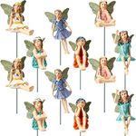 Bucherry 12 Pieces Garden Mini Fairies Figurines Miniature Fairy Sculpture Decoration Tiny Garden Accessories for Home Outdoor Garden Yard Lawn Flower Pot Decor